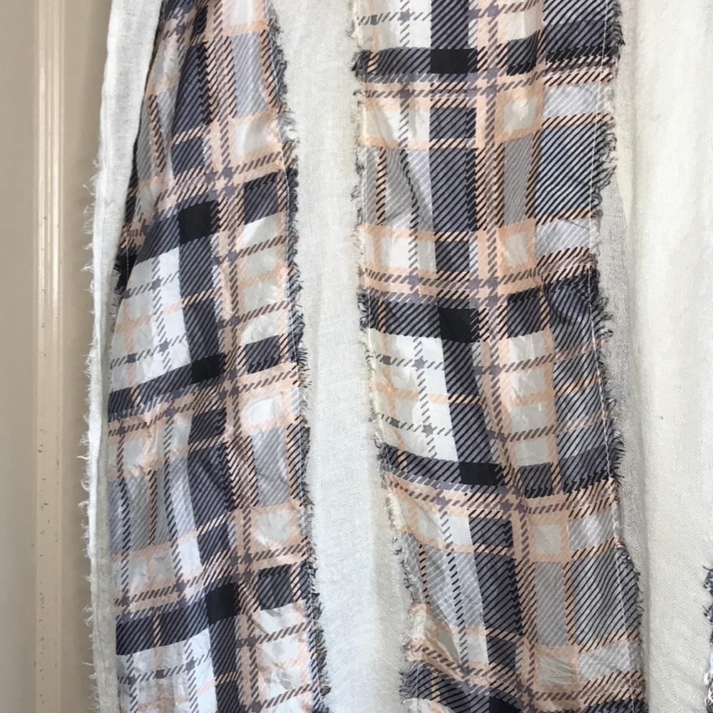 Silk Plaid Patchwork Blanket Scarf - image 3